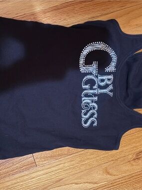 Guess Black Tank Top with Rhinestone 'Baby Guess' Logo